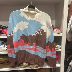 Anthropologie Multicolor Cowl Neck Sweater